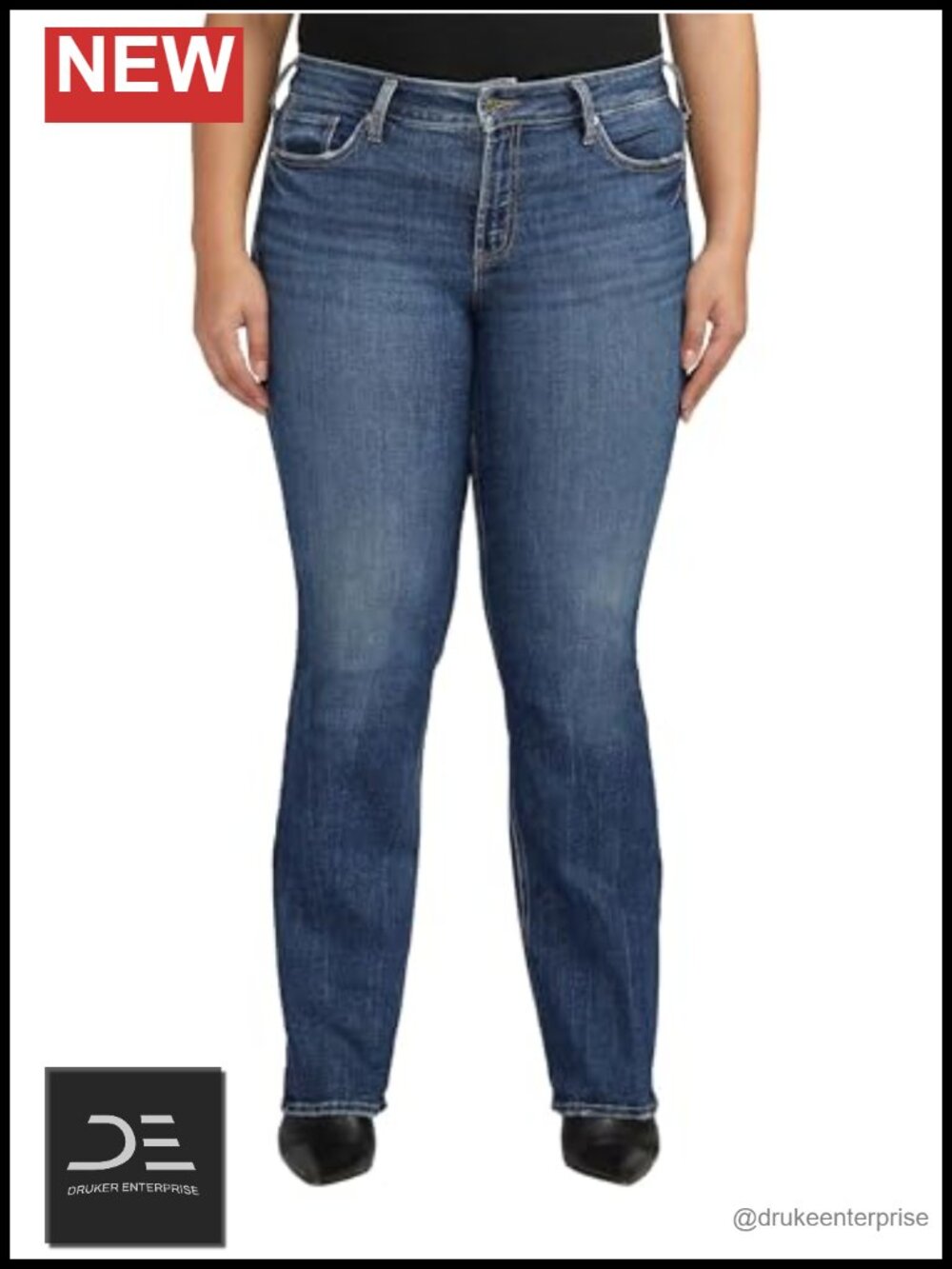 Silver Jeans Co. Women's Plus Size Suki Mid Rise Slim Bootcut Jeans